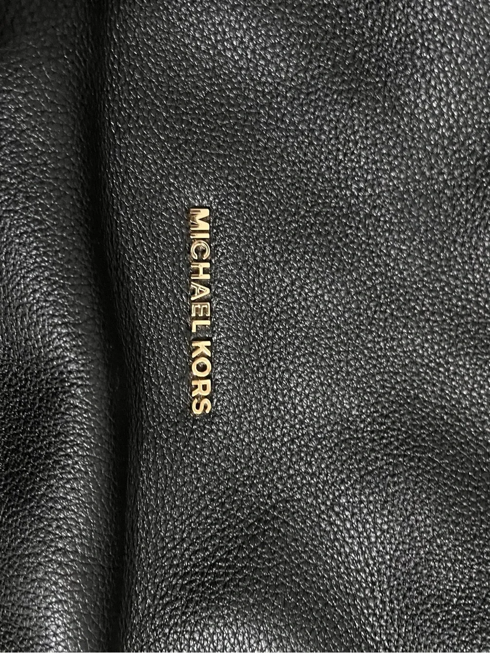 Michael Kors Black Leather Shoulder Bag with Gold Chain Straps